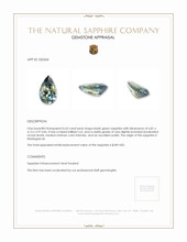 0.63 Ct. Bluish Green Sapphire from Madagascar Appraisal