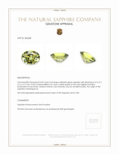 0.49 Ct. Yellowish Green Sapphire from Madagascar Appraisal