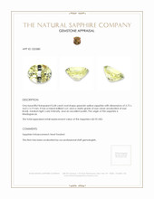 0.68 Ct. Greenish Yellow Sapphire from Madagascar Appraisal