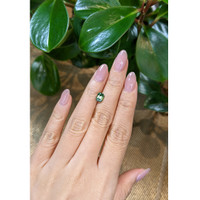 1.57 Ct. Bluish Green Sapphire from Madagascar Life Style