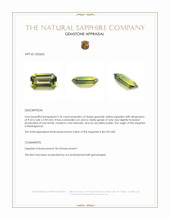 2.18 Ct. Greenish Yellow Sapphire from Madagascar Appraisal