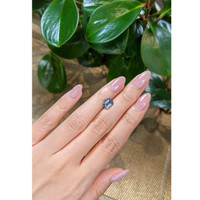 2.02 Ct. Greenish Blue Sapphire from Madagascar Life Style