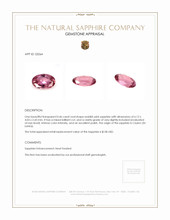 0.46 Ct. Reddish Pink Sapphire from Ceylon (Sri Lanka) Appraisal