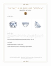 0.92 Ct. Greyish Blue Sapphire from Ceylon (Sri Lanka) Appraisal