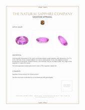 0.78 Ct. Pinkish Purple Sapphire from Ceylon (Sri Lanka) Appraisal