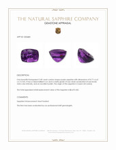 3.40 Ct. Purple Sapphire from Ceylon (Sri Lanka) Appraisal
