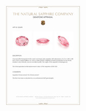 0.85 Ct. Pink Sapphire from Madagascar Appraisal