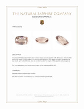 0.83 Ct. Peach Sapphire from Madagascar Appraisal