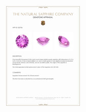 0.84 Ct. Pinkish Purple Sapphire from Madagascar Appraisal