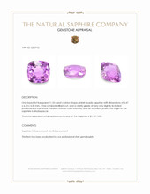 1.33 Ct. Pinkish Purple Sapphire from Madagascar Appraisal