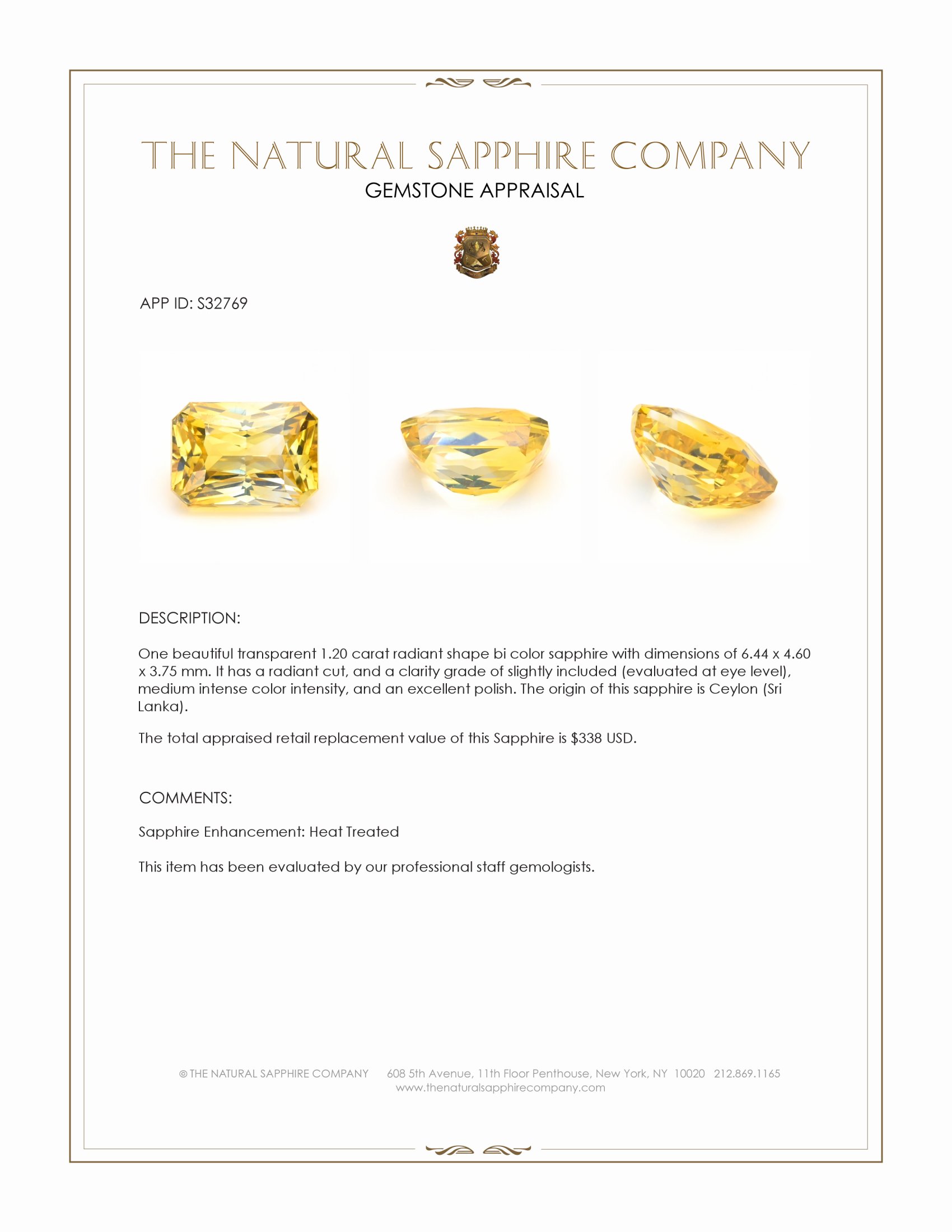 1.20 Ct. Bi Color Sapphire from Ceylon (Sri Lanka)