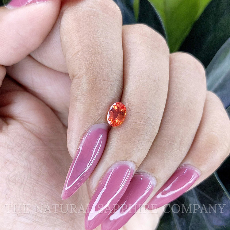 0.82 Ct. Reddish Orange Sapphire from Ceylon (Sri Lanka)