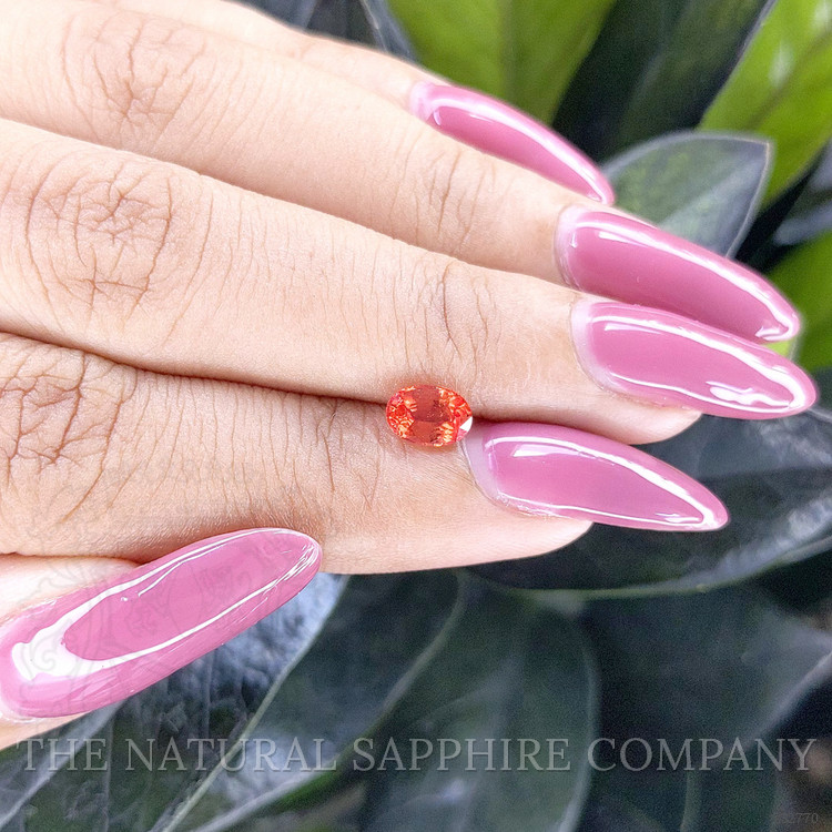 0.82 Ct. Reddish Orange Sapphire from Ceylon (Sri Lanka)