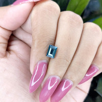 1.51 Ct. Greenish Blue Sapphire from Madagascar Life Style