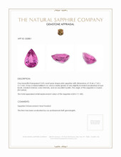 3.05 Ct. Pink Sapphire from Ceylon (Sri Lanka) Appraisal