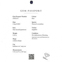 2.32 Ct. Blue Sapphire from Ceylon (Sri Lanka) Scan Report