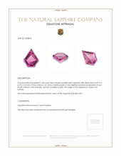 1.46 Ct. Purplish Pink Sapphire from Ceylon (Sri Lanka) Appraisal