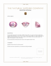 3.16 Ct. Purplish Pink Sapphire from Ceylon (Sri Lanka) Appraisal