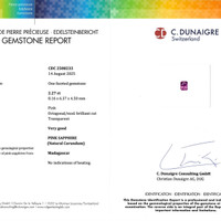 2.27 Ct. Pink Sapphire from Madagascar Scan Report