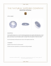 1.21 Ct. Greyish Blue Star Sapphire from Ceylon (Sri Lanka) Appraisal