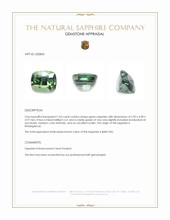1.03 Ct. Green Sapphire from Madagascar Appraisal