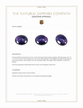 3.01 Ct. Bluish Purple Cabochon Sapphire from Ceylon (Sri Lanka) Appraisal