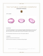0.72 Ct. Pink Sapphire from Ceylon (Sri Lanka) Appraisal