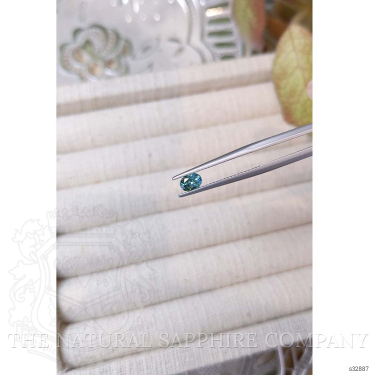 0.56 Ct. Greenish Blue Sapphire from Madagascar