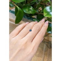 0.52 Ct. Greenish Blue Sapphire from Madagascar Life Style