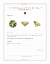 0.37 Ct. Greenish Yellow Sapphire from Madagascar Appraisal