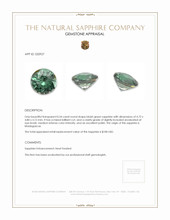 0.54 Ct. Bluish Green Sapphire from Madagascar Appraisal