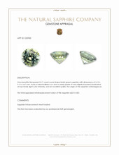 0.71 Ct. Bluish Green Sapphire from Madagascar Appraisal