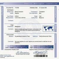 5.60 Ct. Blue Sapphire from Ceylon (Sri Lanka) Scan Report