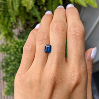 2.01 Ct. Greenish Blue Sapphire from Madagascar Life Style