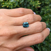 4.11 Ct. Bluish Green Sapphire from Madagascar Life Style