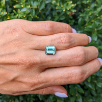 3.99 Ct. Green Sapphire from Madagascar Life Style