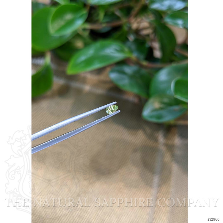 0.25 Ct. Yellowish Green Sapphire from Montana
