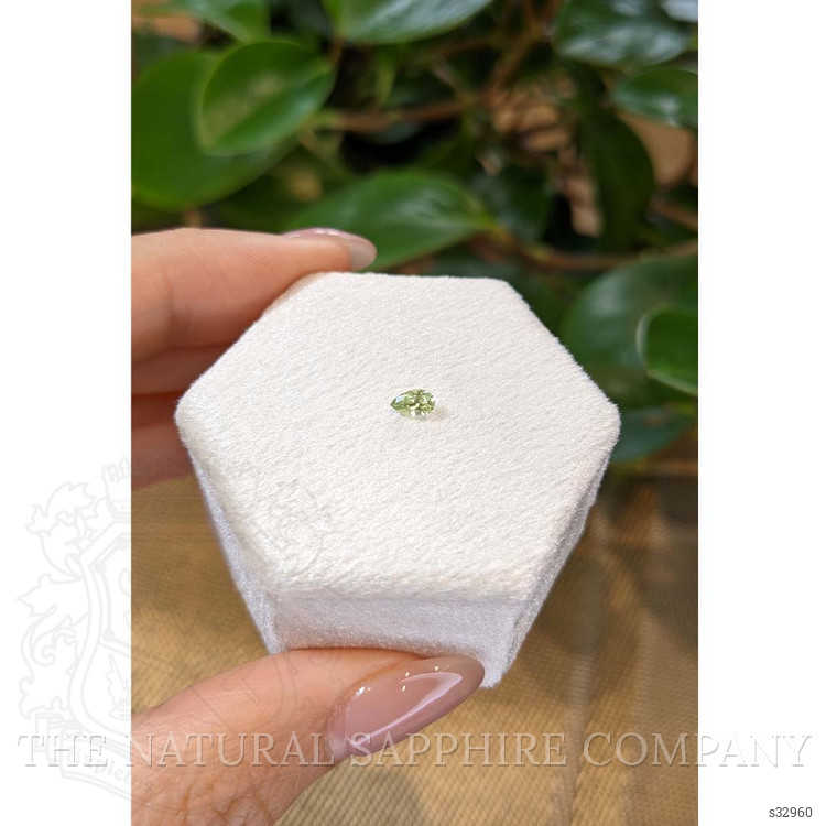 0.25 Ct. Yellowish Green Sapphire from Montana