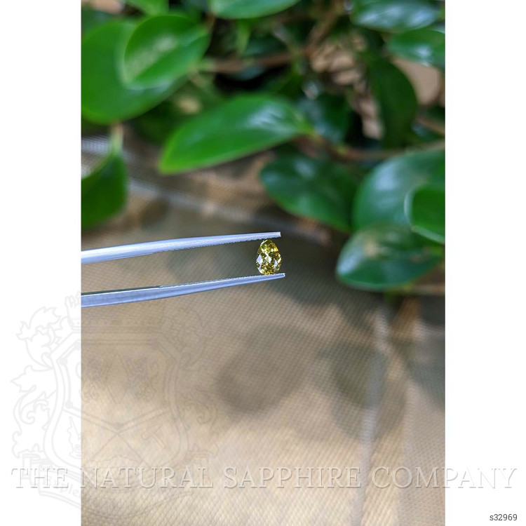 0.39 Ct. Yellowish Green Sapphire from Montana