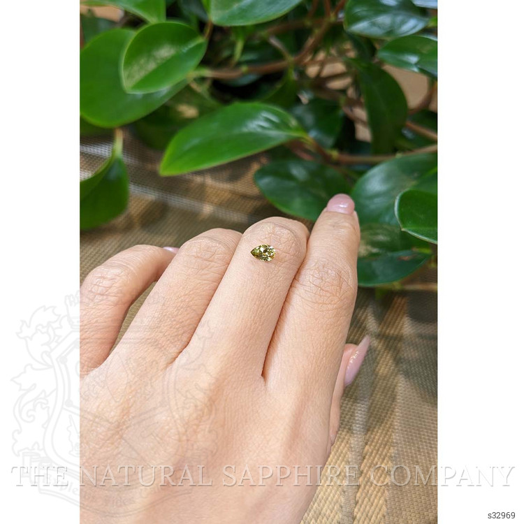 0.39 Ct. Yellowish Green Sapphire from Montana
