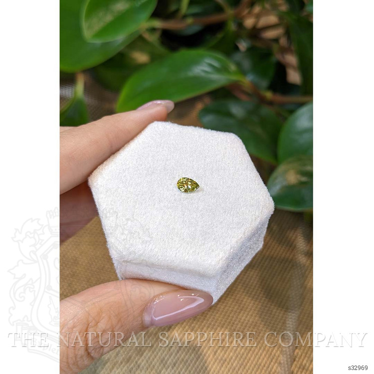 0.39 Ct. Yellowish Green Sapphire from Montana
