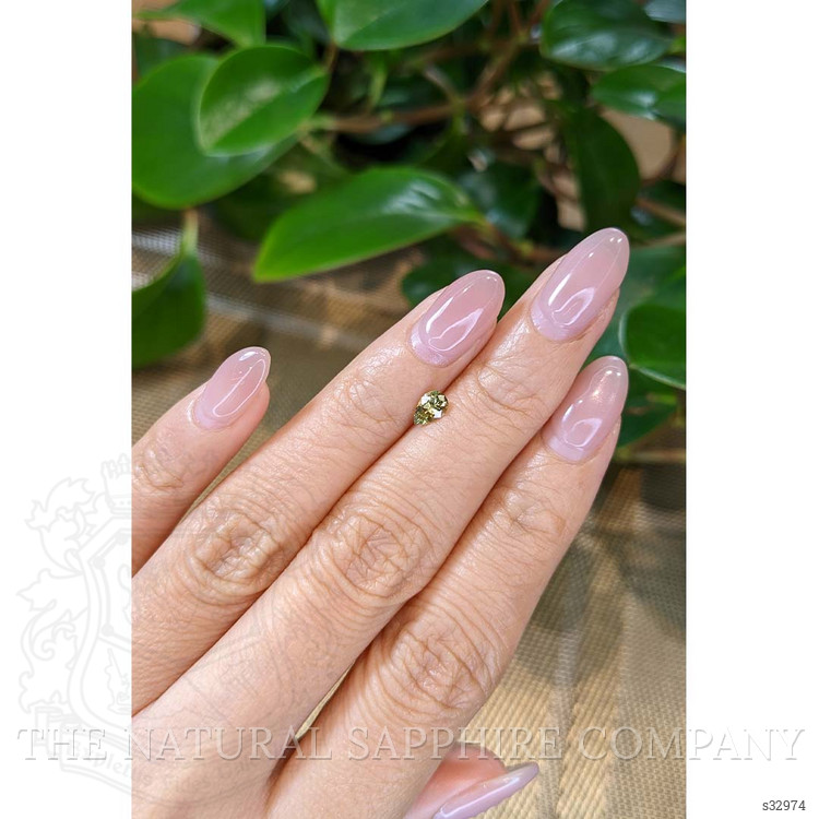 0.44 Ct. Yellowish Green Sapphire from Montana
