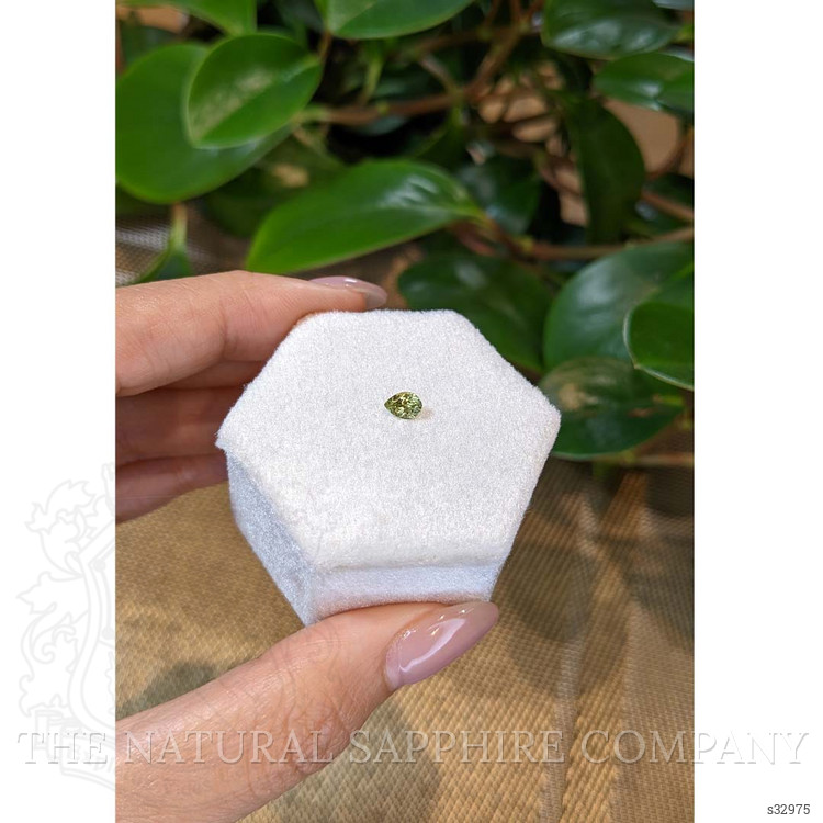 0.41 Ct. Yellowish Green Sapphire from Montana
