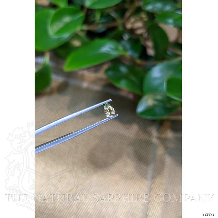 0.47 Ct. Greenish Yellow Sapphire from Montana
