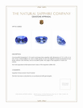 1.23 Ct. Blue Sapphire from Ceylon (Sri Lanka) Appraisal