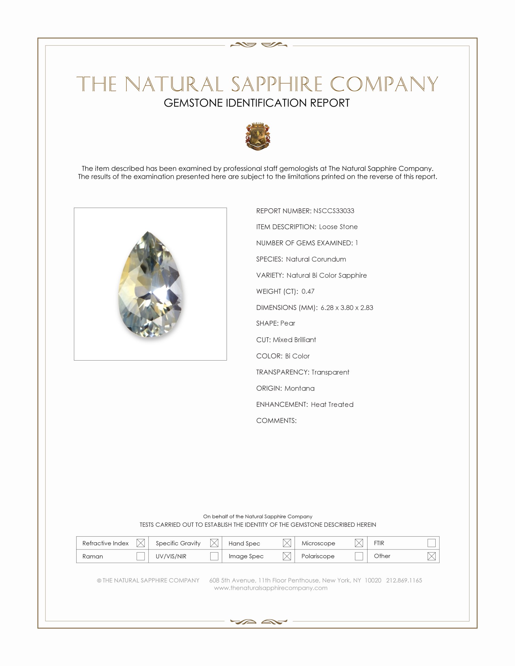 0.47 Ct. Bi Color / Parti Sapphire from Montana