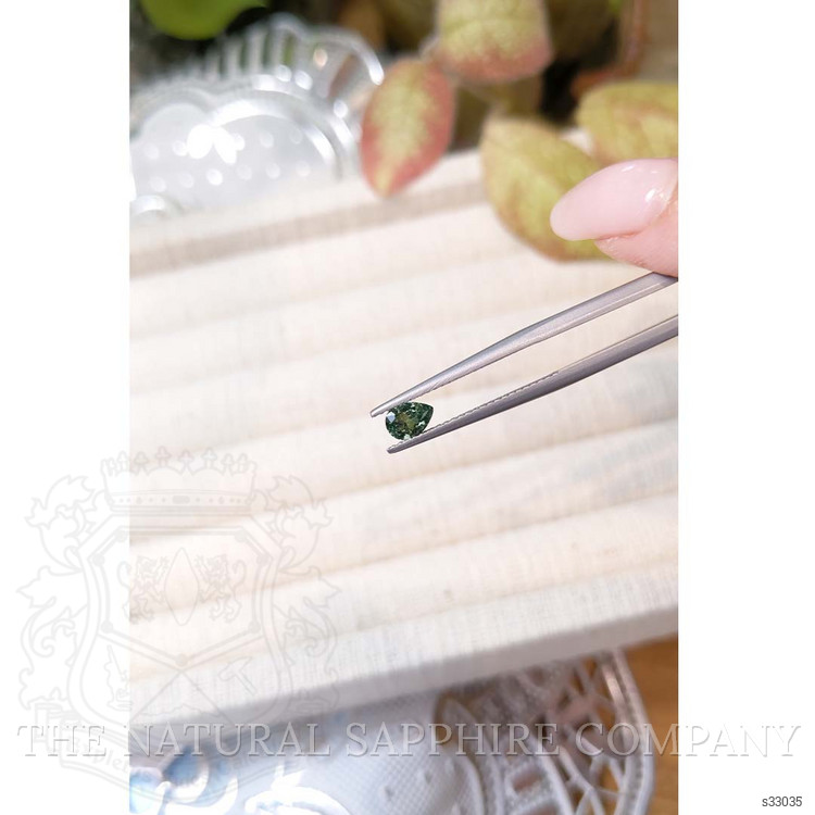 0.48 Ct. Bluish Green Sapphire from Montana