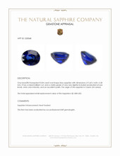 0.84 Ct. Blue Sapphire from Ceylon (Sri Lanka) Appraisal