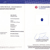 5.20 Ct. Blue Sapphire from Ceylon (Sri Lanka) Scan Report