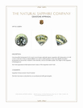 0.53 Ct. Yellowish Green Sapphire from Madagascar Appraisal